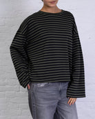 Lockeres Langarmshirt mit Streifen