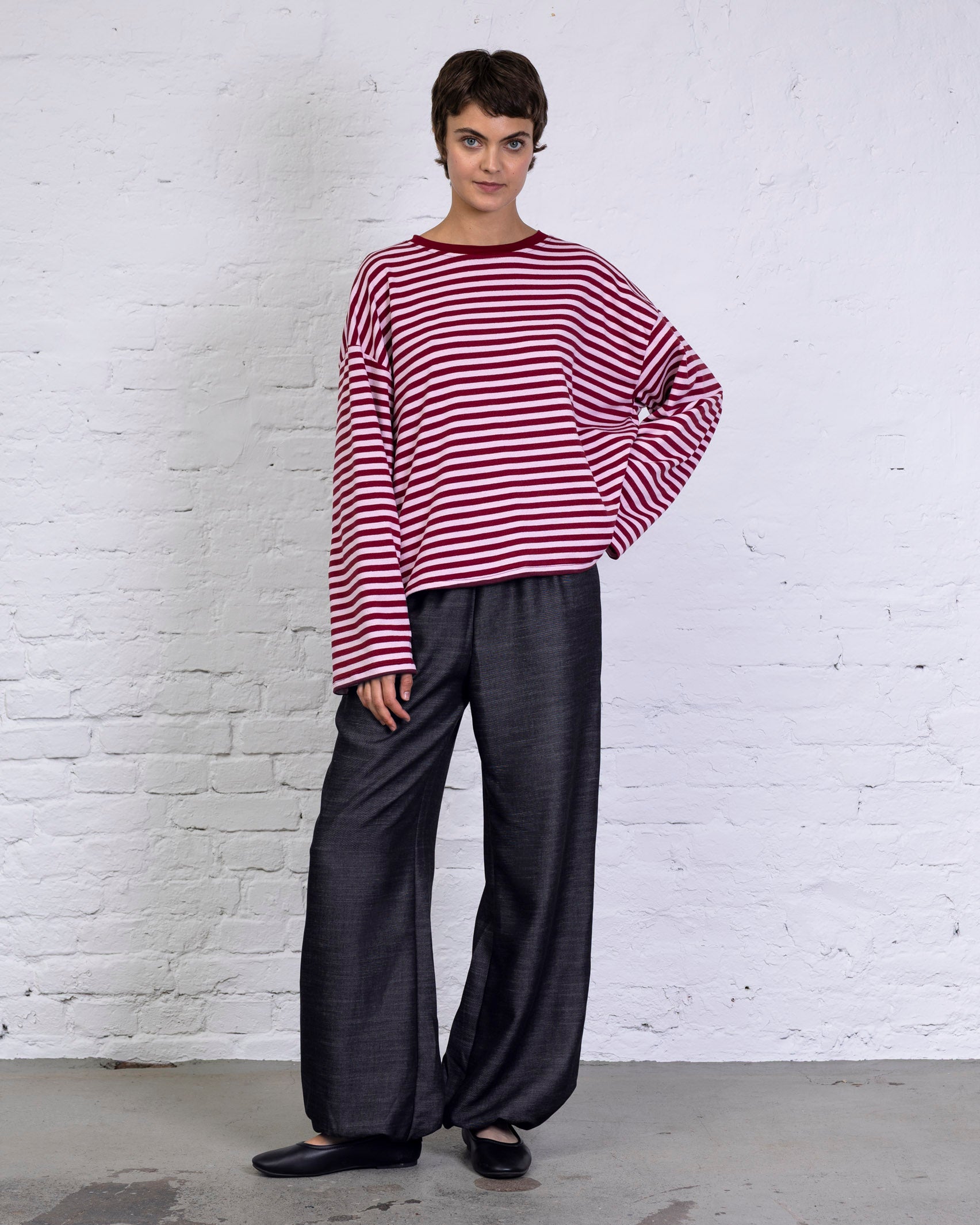 Lockeres Langarmshirt mit Streifen