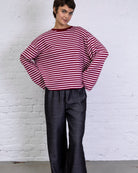 Lockeres Langarmshirt mit Streifen