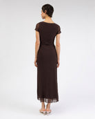 Mesh Maxikleid mit Spitzendetails
