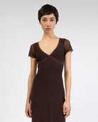 Mesh Maxikleid mit Spitzendetails