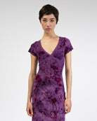 Maxikleid mit Blumenprint aus Samt
