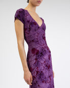 Maxikleid mit Blumenprint aus Samt