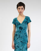 Maxikleid mit Blumenprint aus Samt