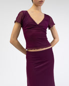 Mesh Shirt mit Spitzendetails