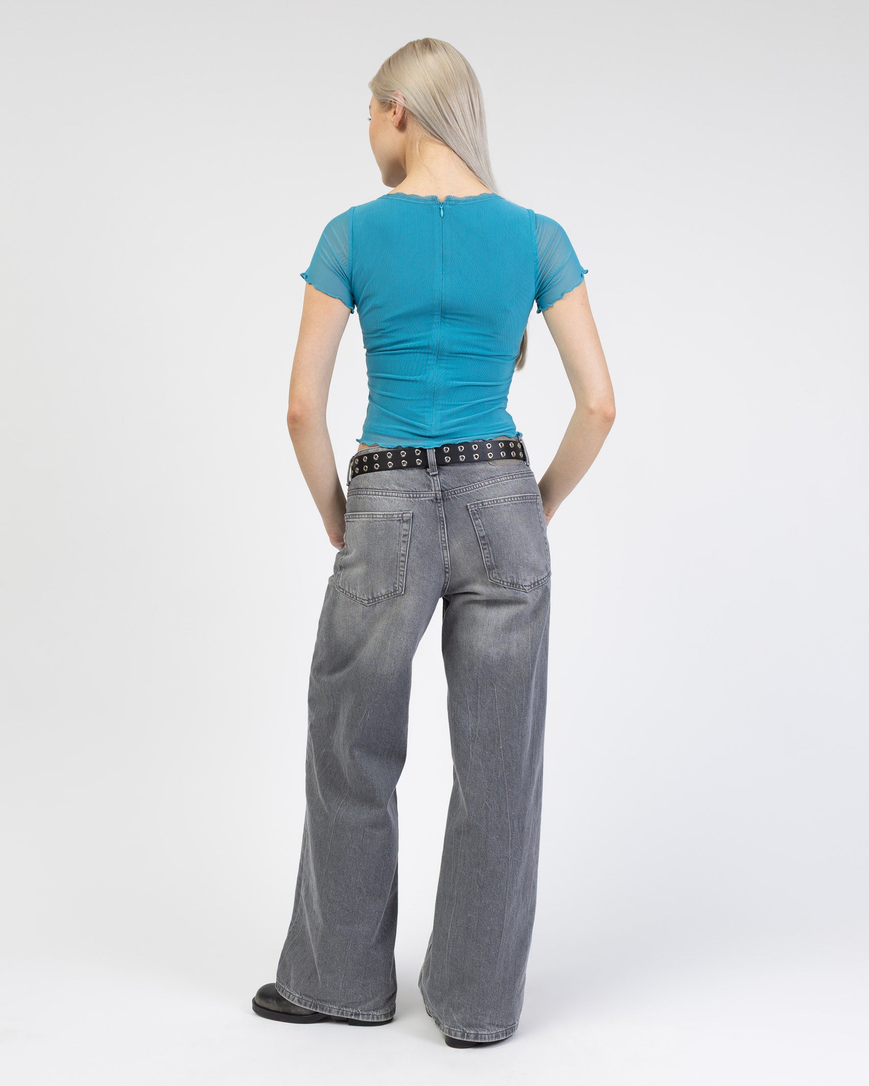 Mesh Shirt mit Spitzendetails