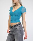 Mesh Shirt mit Spitzendetails