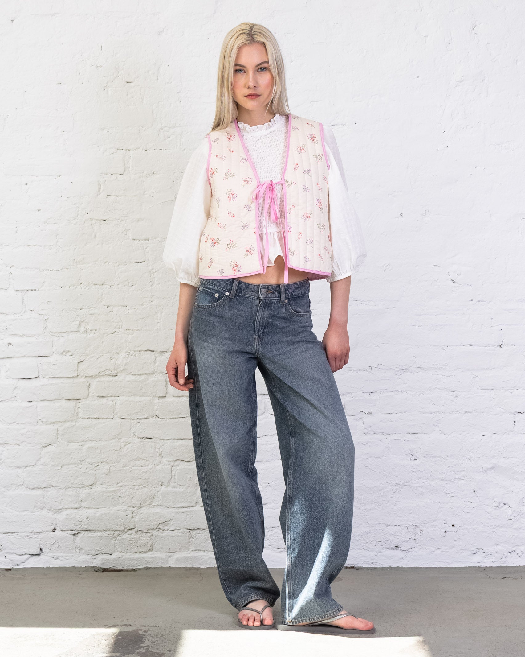 Steppweste mit Blumenmuster