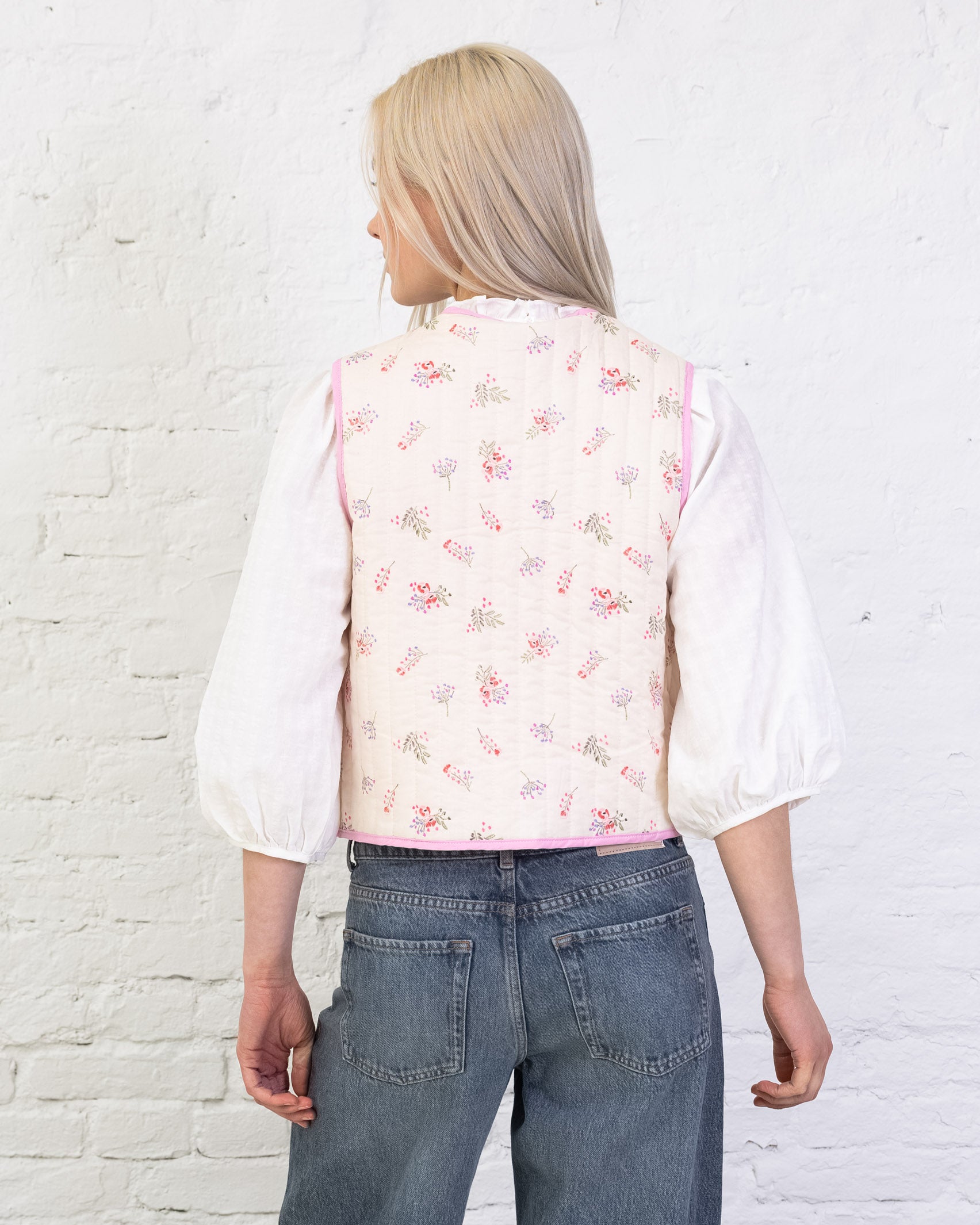 Steppweste mit Blumenmuster