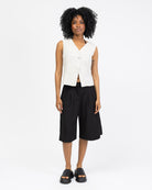 Nadelstreifen Weste mit V-Ausschnitt