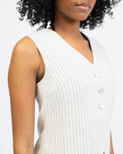 Nadelstreifen Weste mit V-Ausschnitt