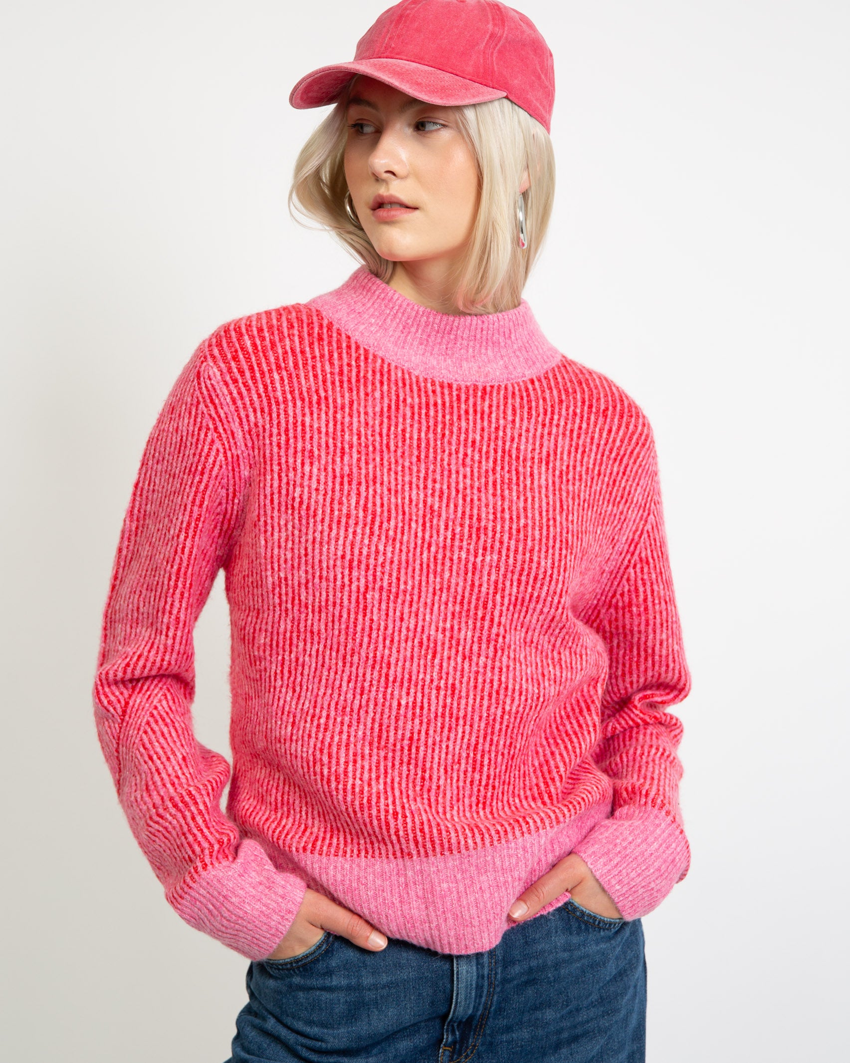 Gestreifter Pullover Roter Pulli Rot Pink Pullover Rot Grün