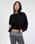 Kastige Strickjacke mit Reißverschluss