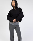 Kastige Strickjacke mit Reißverschluss