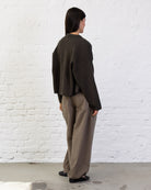 Kastige Strickjacke mit Reißverschluss