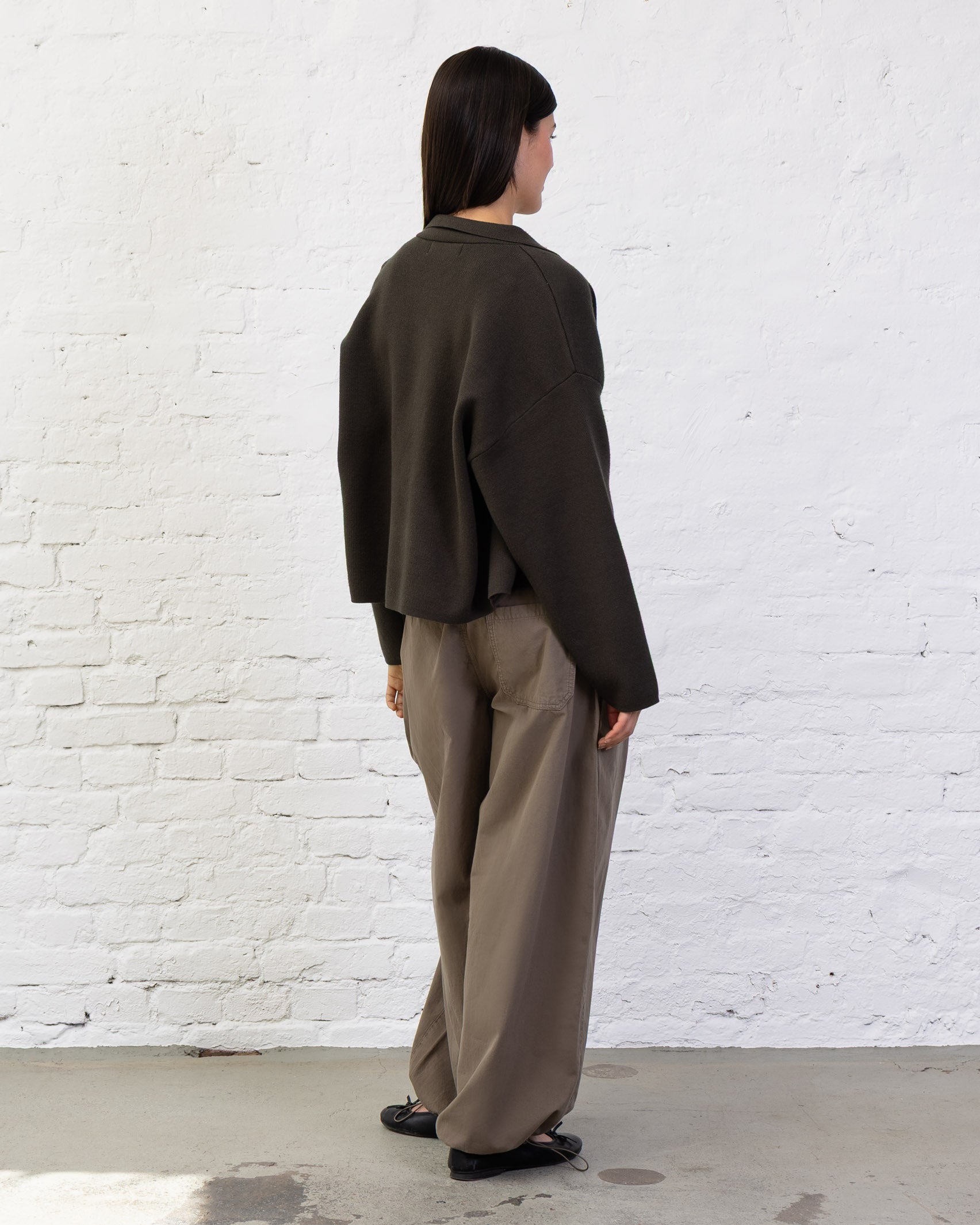 Kastige Strickjacke mit Reißverschluss