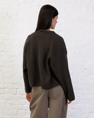 Kastige Strickjacke mit Reißverschluss