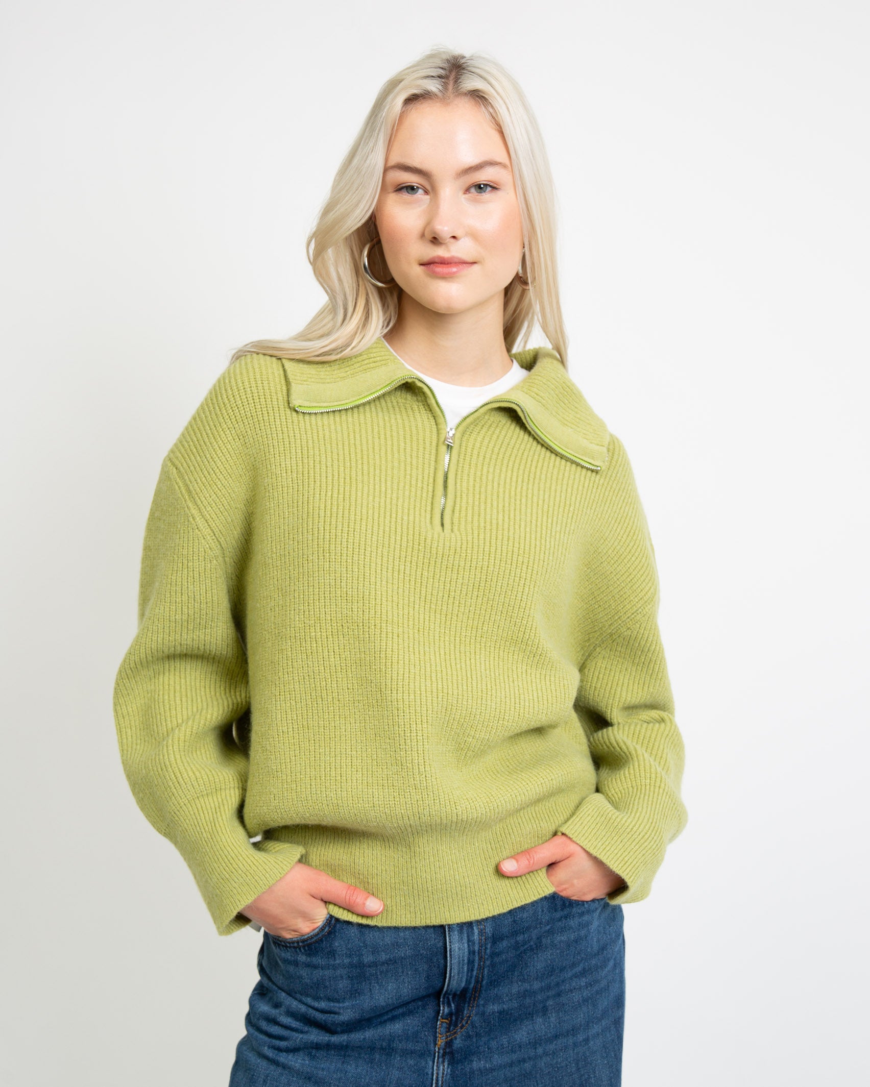 Strickpullover mit Half-Zip - Broke + Schön