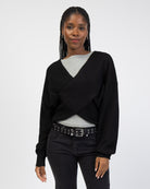 Wickelpullover mit V-Ausschnitt