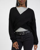 Wickelpullover mit V-Ausschnitt