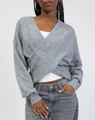 Wickelpullover mit V-Ausschnitt