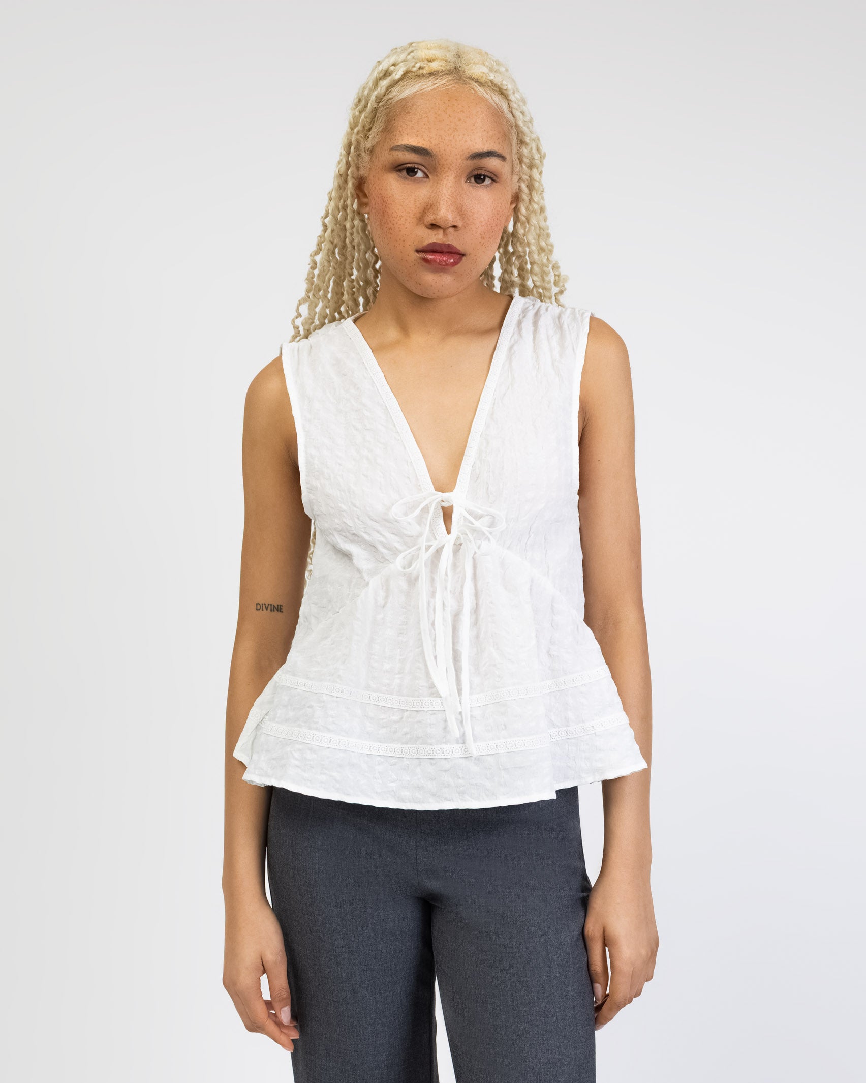 Ärmellose Boho Bluse