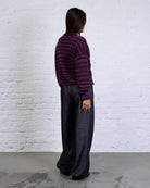 Weiche gestreifte Strickjacke