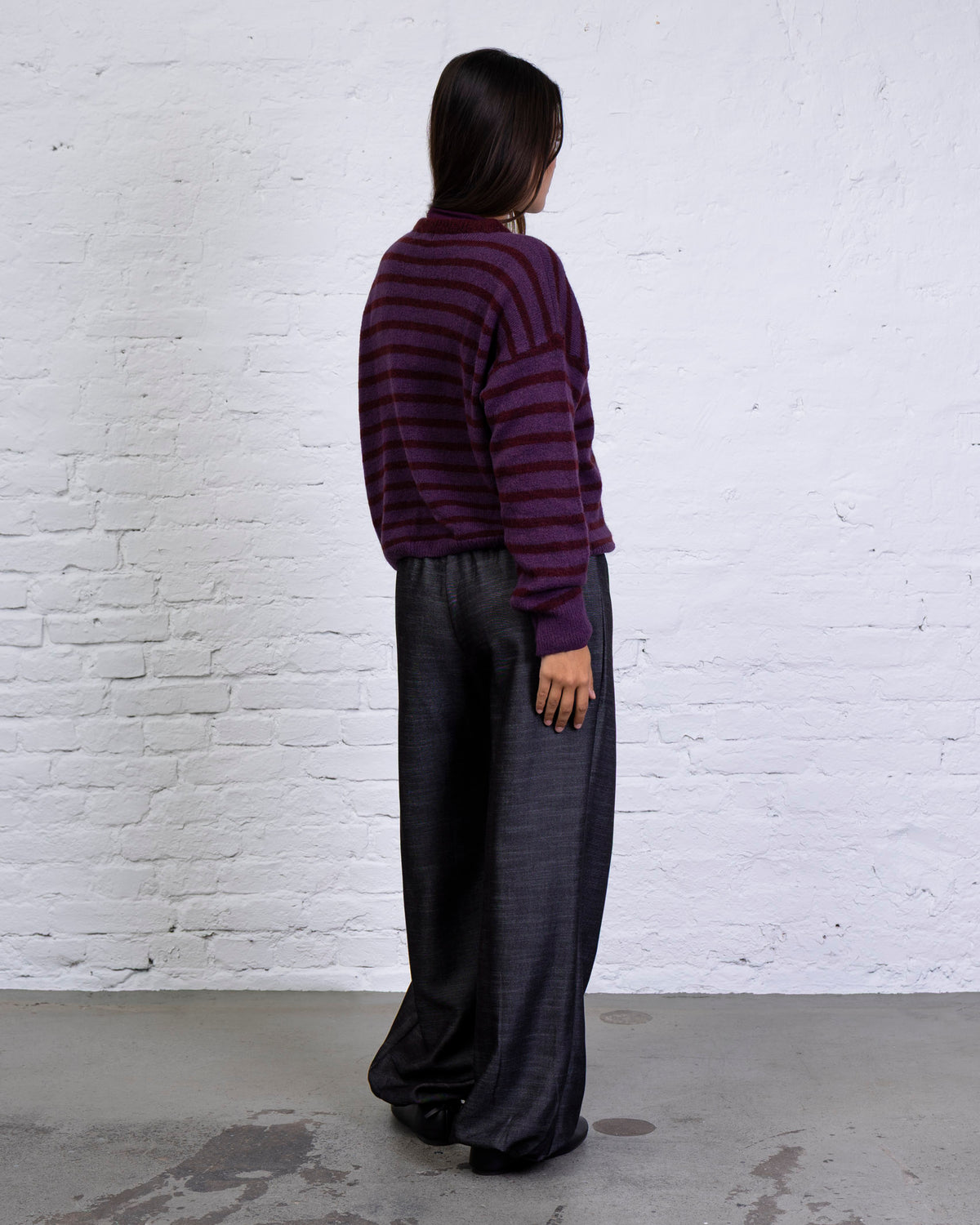 Weiche gestreifte Strickjacke