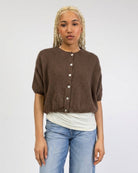 Strickjacke mit kurzen Ärmeln