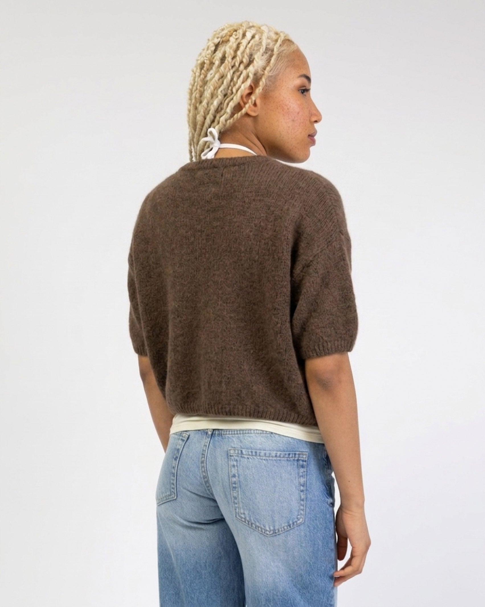 Strickjacke mit kurzen Ärmeln