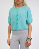 Strickjacke mit kurzen Ärmeln