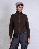 Strukturierte Strickjacke mit Doppel-Reißverschluss