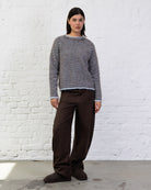 Flauschiger Pullover mit Streifen