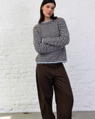 Flauschiger Pullover mit Streifen