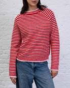 Flauschiger Pullover mit Streifen