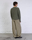 Gestreifte Strickjacke mit Schleifen-Kragen