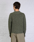Gestreifte Strickjacke mit Schleifen-Kragen
