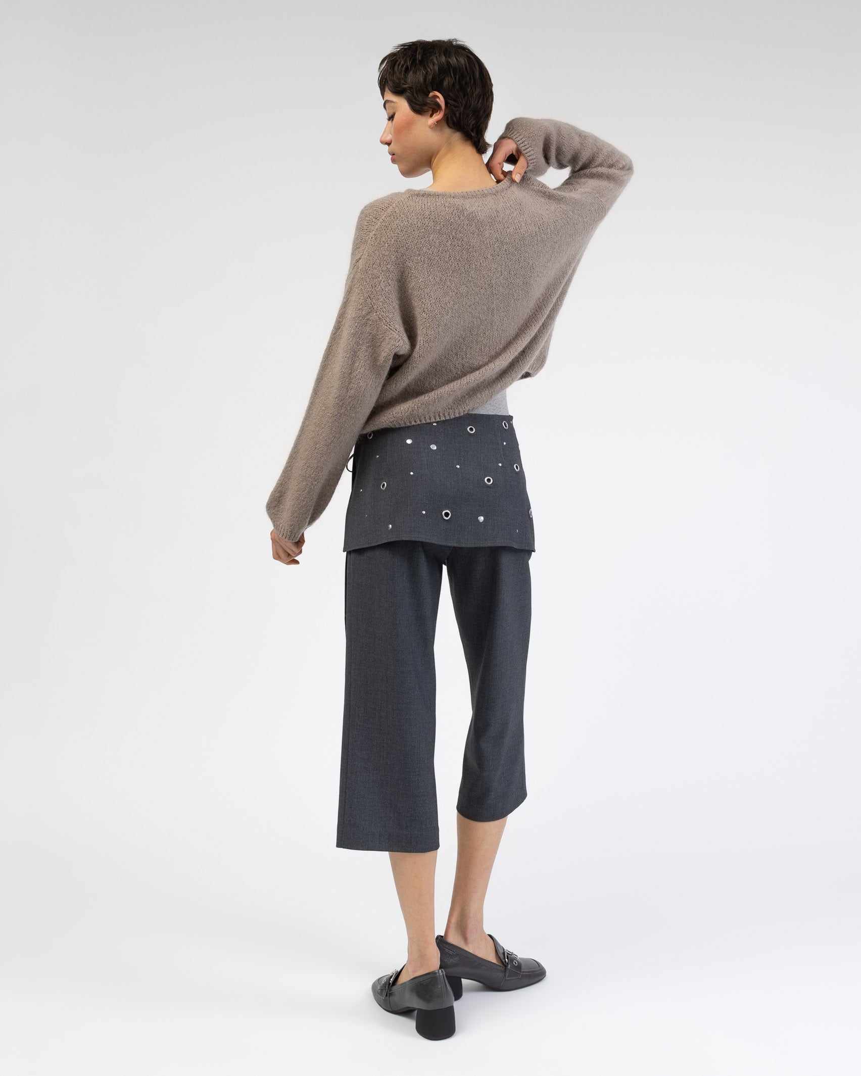 Weiche einfarbige Strickjacke