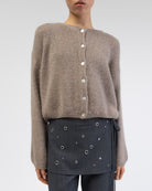 Weiche einfarbige Strickjacke