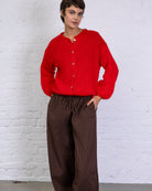 Weiche einfarbige Strickjacke