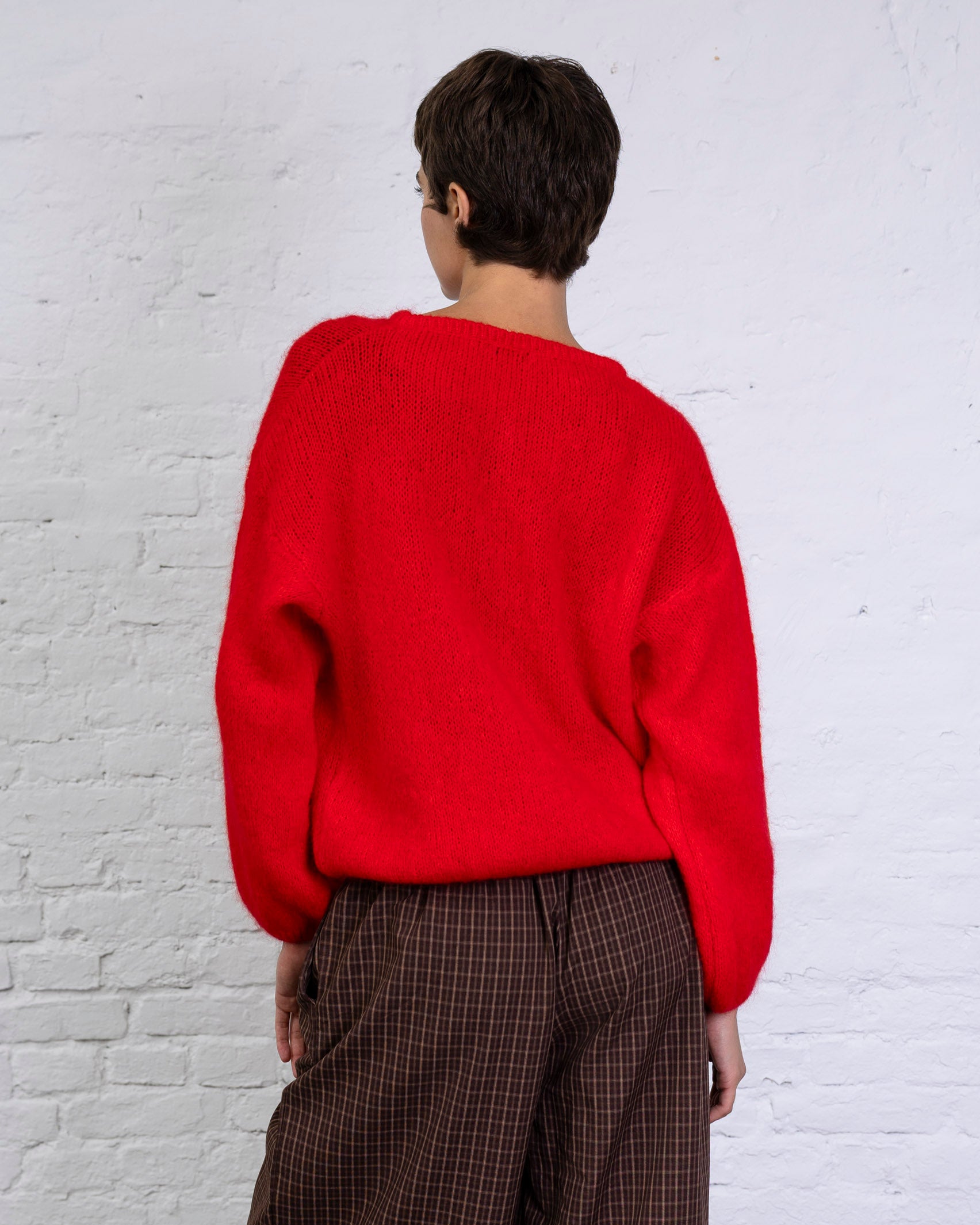 Weiche einfarbige Strickjacke