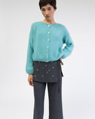 Weiche einfarbige Strickjacke