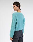 Weiche einfarbige Strickjacke