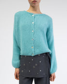 Weiche einfarbige Strickjacke