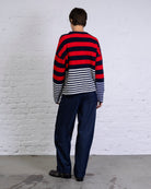 Pullover mit buntem Streifenmix