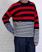 Pullover mit buntem Streifenmix
