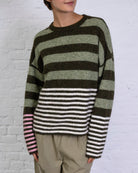 Pullover mit buntem Streifenmix