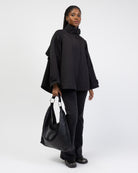 Weite Trench Jacke mit Stehkragen