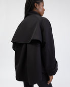 Weite Trench Jacke mit Stehkragen