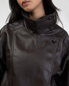 Kunstlederjacke mit Stehkragen